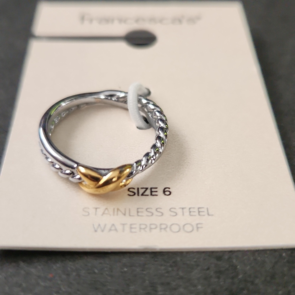 Francesca's Two-Tone Knot Stainless Steel Ring - Silver & Gold
